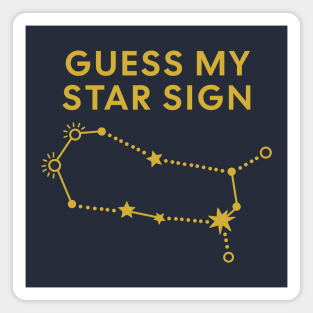Guess My Star Sign – Gemini Zodiac, Astrology Constellation - Classic Gold Print Magnet